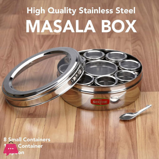 Classic Kitchenware Stainless Steel Indian Masala Box 9 in 1