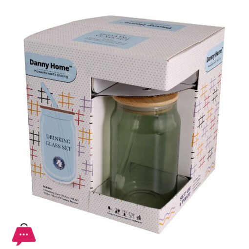 Danny Home Drinking Glass With Straw 4 x 480ml