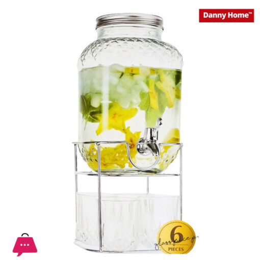 Danny Home Glass Juice Dispenser Set of 6 Piece