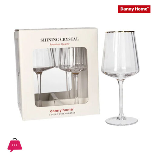 Danny Home Shining Crystal 4 Pcs Wine Glasses