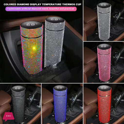 DIAMOND DISPLAY TEMPERATURE THERMOS CUP WATER BOTTLE