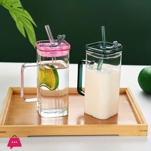 Drinking Glasses with Lid and Straw Pack of 1