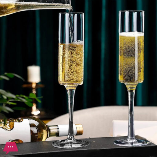 Flute Champagne Glasses Champagne Flute Glass for Home Bar,Wedding,Restaurant 150ml - Set of 6 - Image 3