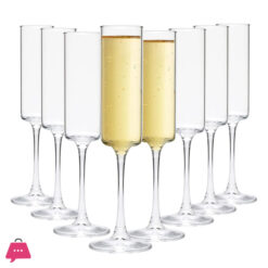 Flute Champagne Glasses Champagne Flute Glass for Home Bar,Wedding,Restaurant 150ml - Set of 6