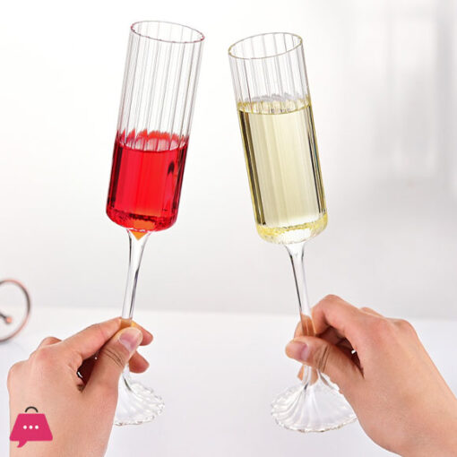 Flute Champagne Strip Glasses Champagne Flutes Tall Glasses Pack of 6