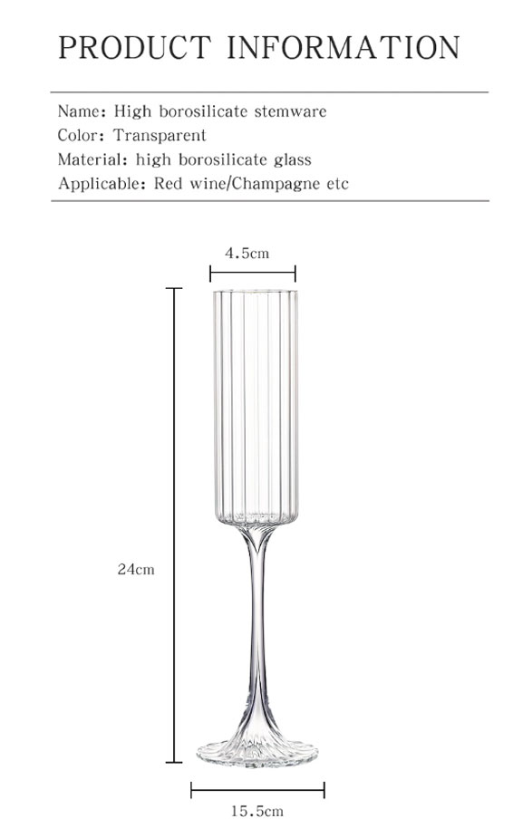 Flute Champagne Strip Glasses Champagne Flutes Tall Glasses Pack of 6