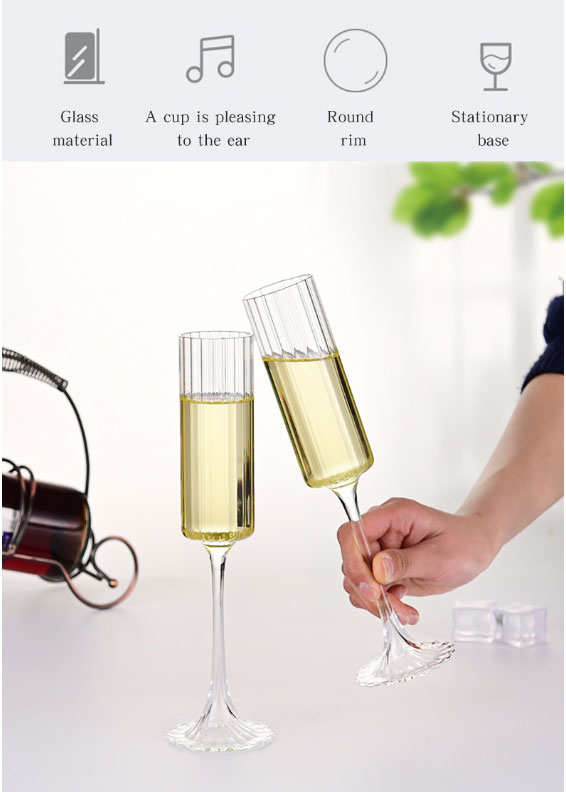 Flute Champagne Strip Glasses Champagne Flutes Tall Glasses Pack of 6