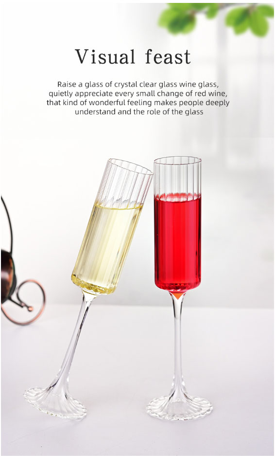 Flute Champagne Strip Glasses Champagne Flutes Tall Glasses Pack of 6