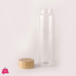 Glass Cylinder Bottle with Wooden Lid 1.0Ltr