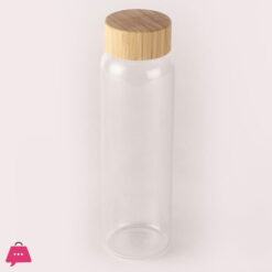 Glass Cylinder Bottle with Wooden Lid 1.0Ltr