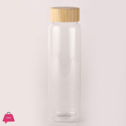 Glass Cylinder Bottle with Wooden Lid 1.0Ltr