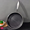 Honeycomb Laser Coated Stainless Steel Frying Pan Non-stick Omelet Pan - 28CM