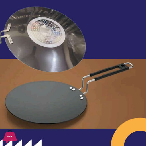 Indian Imported Hard Anodized Non Stick Tawa Roti Maker Paratha Pan - Induction Base - 12 inches 4mm