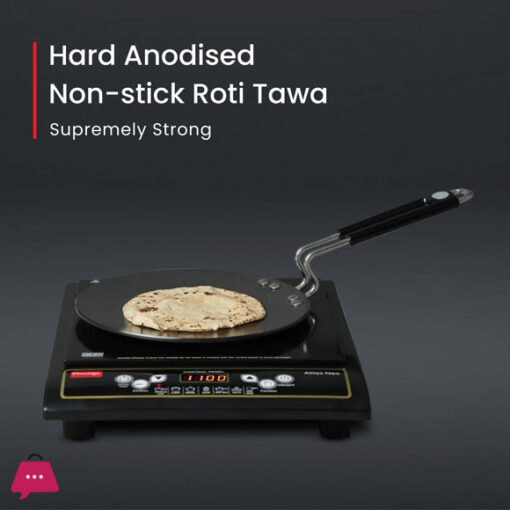 Indian Imported Hard Anodized Non Stick Tawa Roti Maker Paratha Pan - Induction Base - 12 inches 4mm