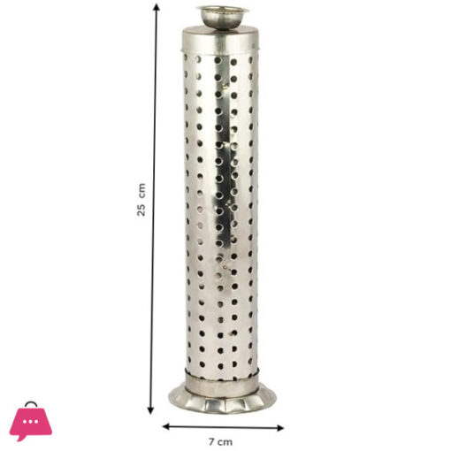 Indian Imported Stainless Steel Agarbatti Stand - Incense Stick Holder with Ash Catcher - 25cm Height & 7cm Width