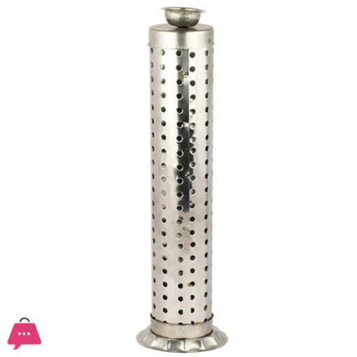 Indian Imported Stainless Steel Agarbatti Stand - Incense Stick Holder with Ash Catcher - 25cm Height & 7cm Width