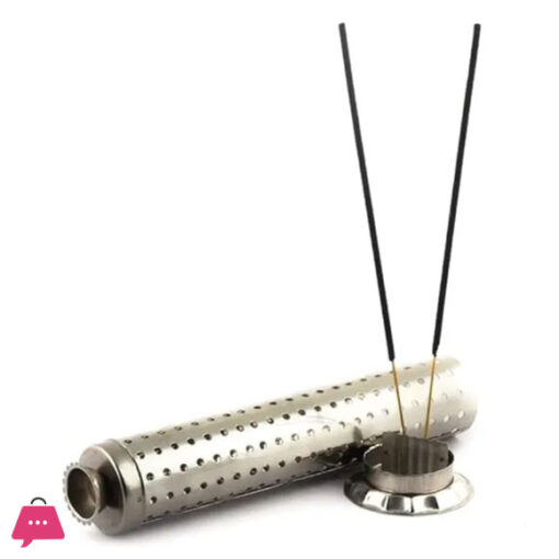 Indian Imported Stainless Steel Agarbatti Stand - Incense Stick Holder with Ash Catcher - 25cm Height & 7cm Width