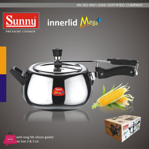 Indian Innerlid Mega Sunny Cooker Aluminum Pressure Cooker - 3 Liter