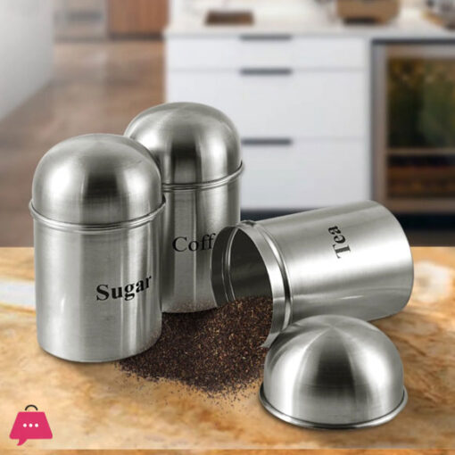 Indian Stainless Steel Dom Matte Dabba Set of 3