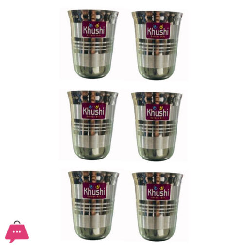 Indian Stainless Steel Julie Glass Pack of 6