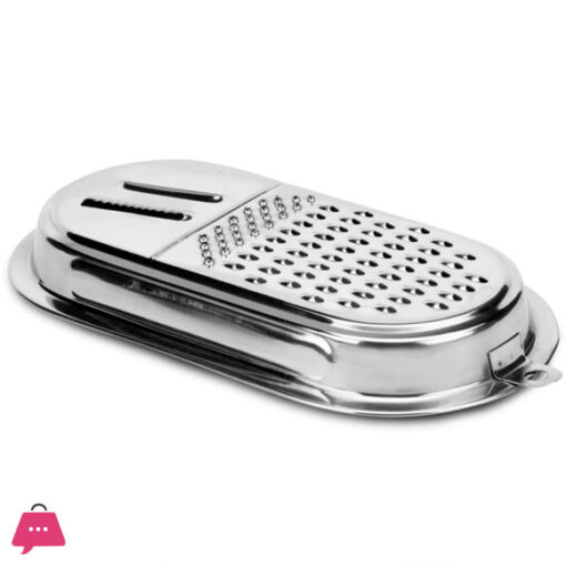 Indian Stainless Steel Multifunctional Kadukash - Cheese and Vegetable Grater and Slicer - 3 in 1 - 11 Inches Height