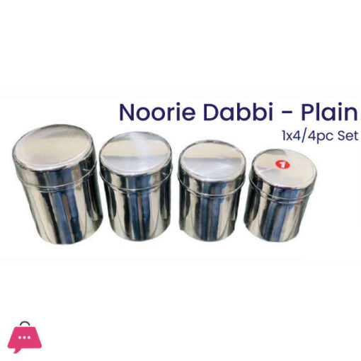 Indian Stainless Steel Noorie Dabbi Plain Set of 4