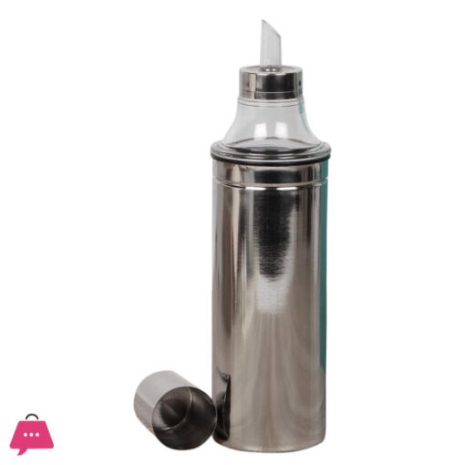 Indian Stainless Steel Oil Bottle Oil Can - 1 Litre - Silver