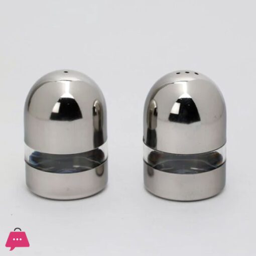 Indian Stainless Steel See Through Salt & Pepper Shakers Set of 2