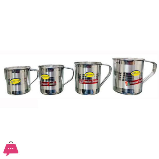 Indian Stainless Steel – 7x10 Handle Mug Set of 4