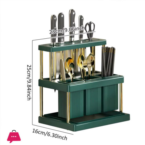 Kitchen Knife Holder Multi-Function Cutter and Cutlery Drainer Rack