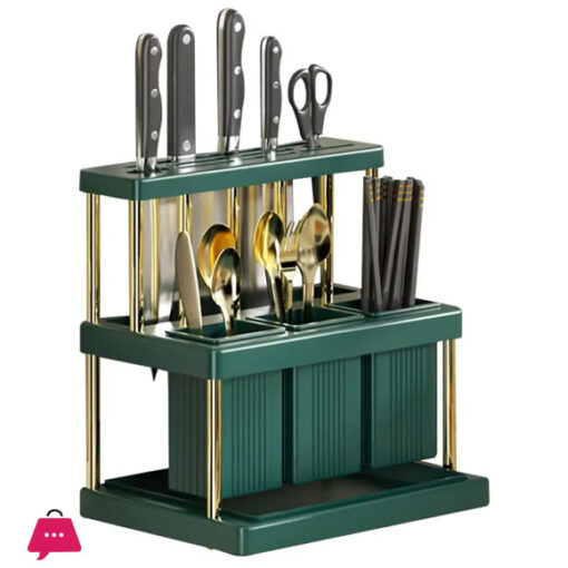 Kitchen Knife Holder Multi-Function Cutter and Cutlery Drainer Rack