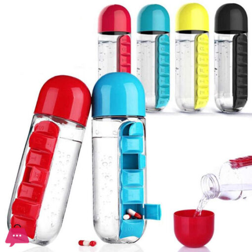 Pill Organizer Water Bottle 600ML