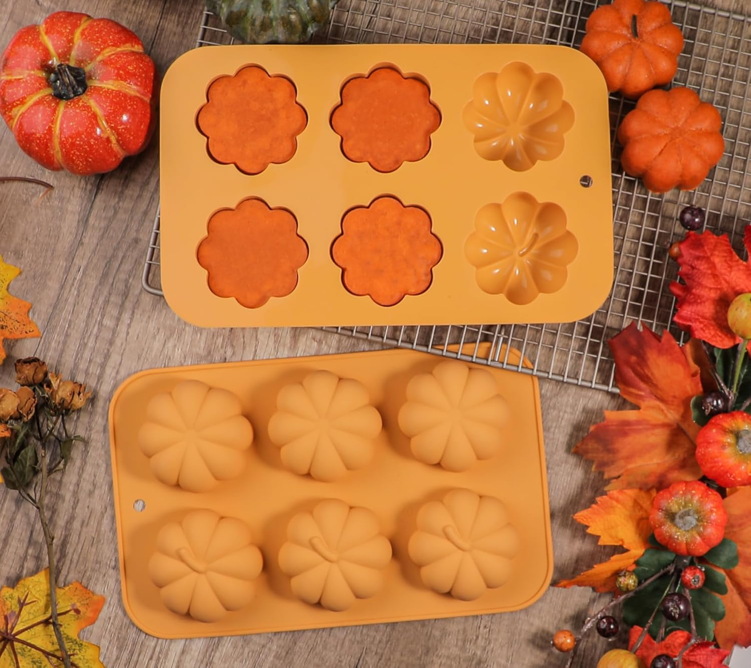 Pumpkin Cake Mold Silicone 3D Pumpkin Cupcake Pan for Baking Dessert Mousse Mold Tray