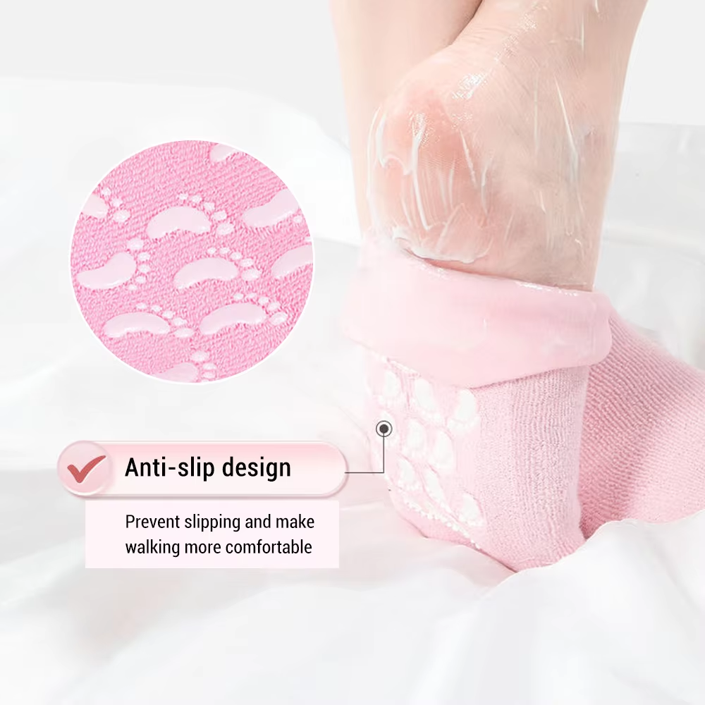 Silicone Gel Moisturizing Ultra-Soft Spa Socks for Repair Dry Cracked Feet and Ankles, Skincare, Spa Moisturizing Gel Socks, Spa Socks for cracked heels, Spa Gel Socks.