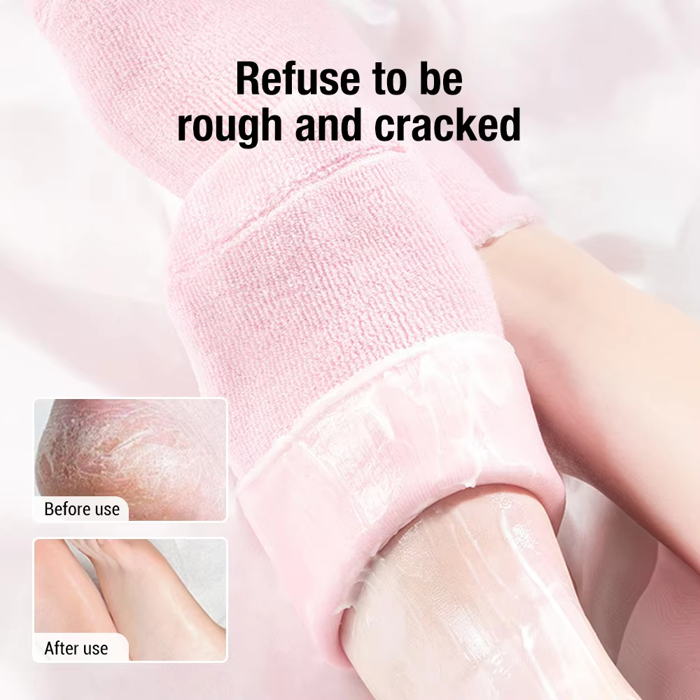 Silicone Gel Moisturizing Ultra-Soft Spa Socks for Repair Dry Cracked Feet and Ankles, Skincare, Spa Moisturizing Gel Socks, Spa Socks for cracked heels, Spa Gel Socks.