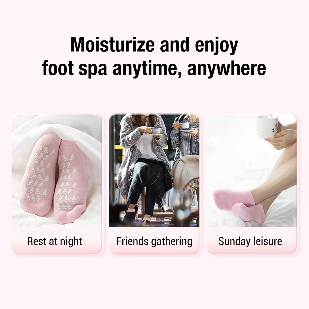 Silicone Gel Moisturizing Ultra-Soft Spa Socks for Repair Dry Cracked Feet and Ankles, Skincare, Spa Moisturizing Gel Socks, Spa Socks for cracked heels, Spa Gel Socks.