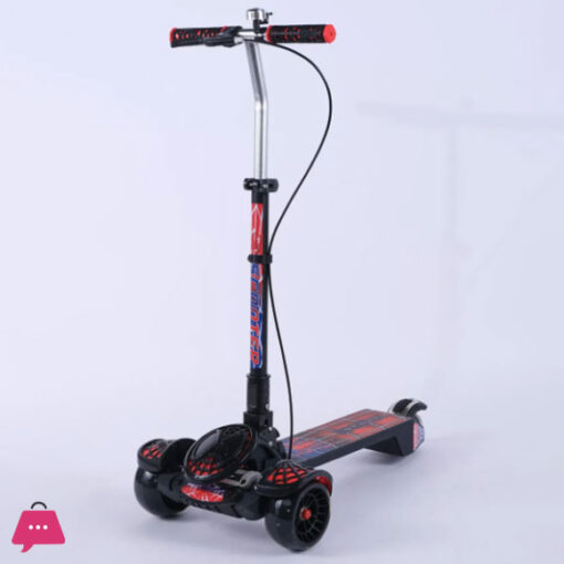 Spider-Man Large Foldable Kick Scooter With Brake Light Music - Max Load 100kg - Image 3