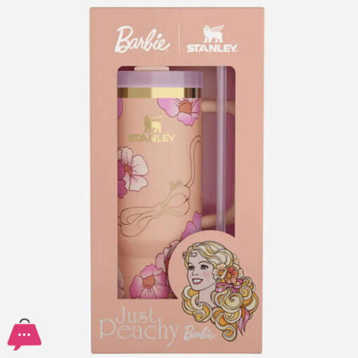 Stanley x Barbie Legends Flowstate Quencher 40oz Tumbler 80s Peaches 'N Cream