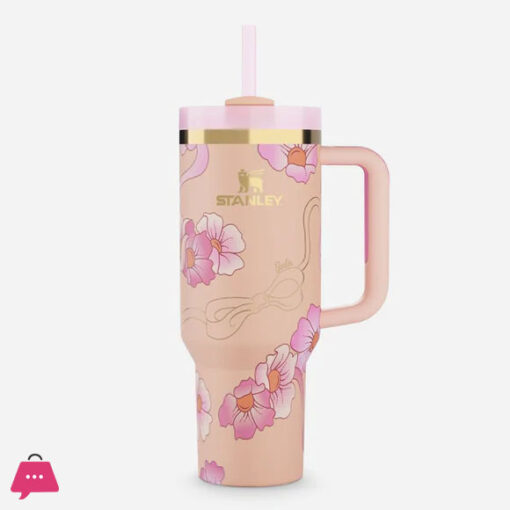 Stanley x Barbie Legends Flowstate Quencher 40oz Tumbler 80s Peaches 'N Cream