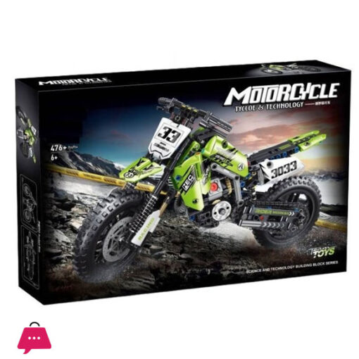 Technology Kawasakii Dirt Motorcycle Building Blocks Model Motorbike Toy