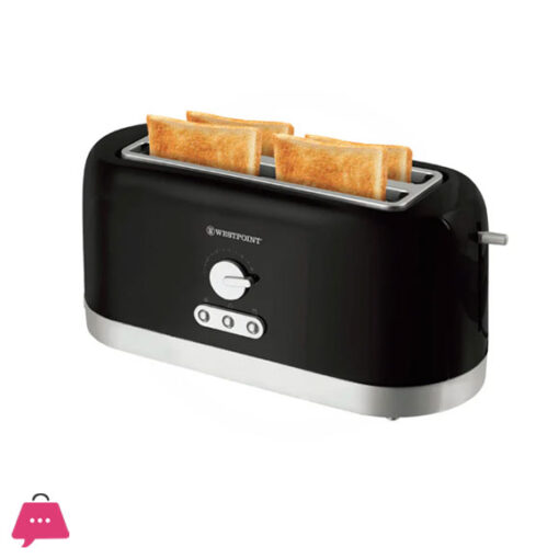 Westpoint WF-2528 - Deluxe 4 Slice Pop-Up Toaster - White & Grey - Karachi Only