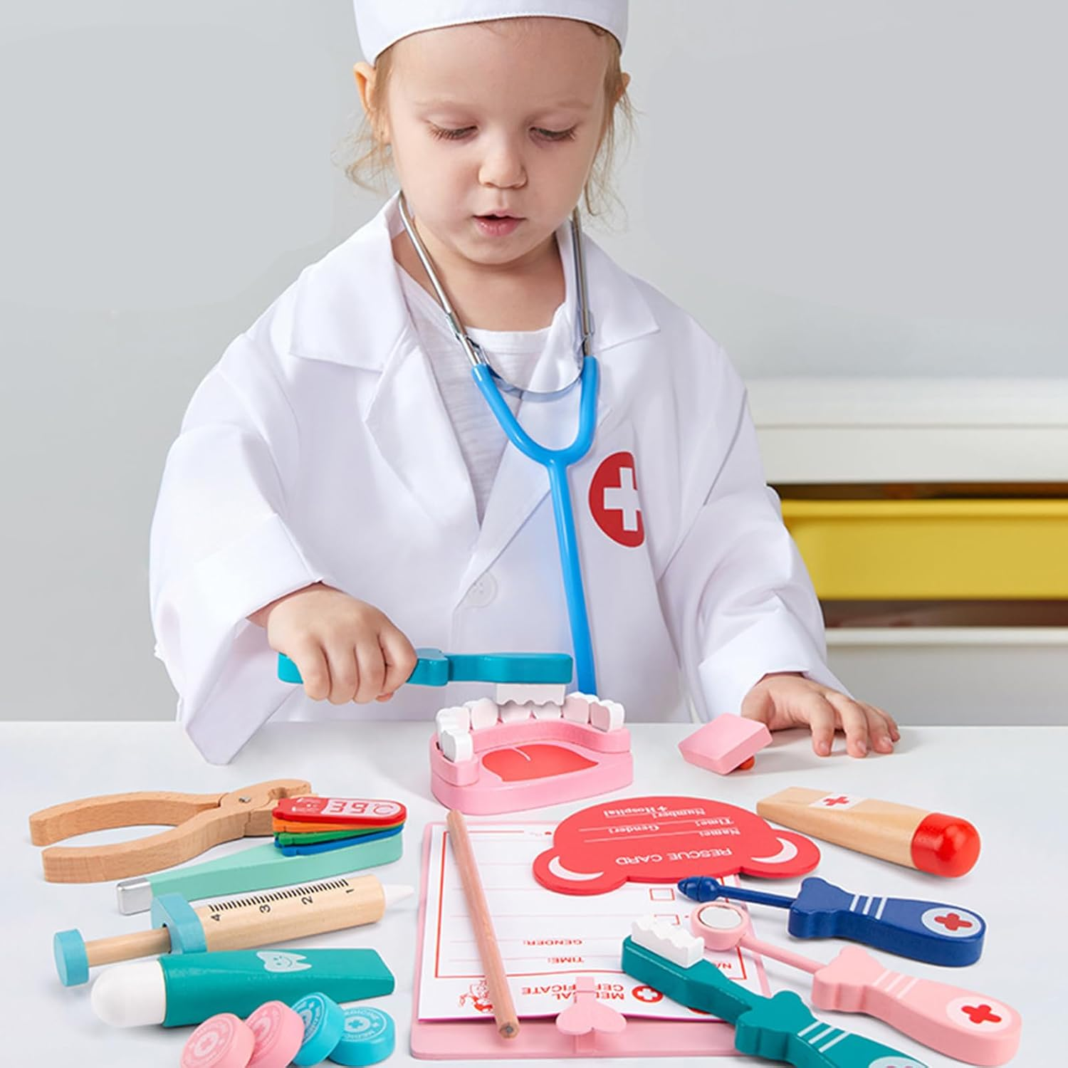 10 Pcs Doctor Medical Kit Accessories Mini Stethoscope Syringe Thermometer Pill Doctor Set 10 10 Pcs Doctor Medical Kit Accessories Mini Stethoscope Syringe Thermometer Pill Doctor Set
