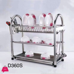 3-Layer Heavy Duty Dish Drainer Rack Stainless Steel - D360S