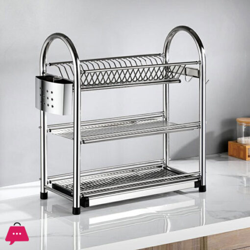 3-Layer Heavy Duty Dish Drainer Rack Stainless Steel - D360S