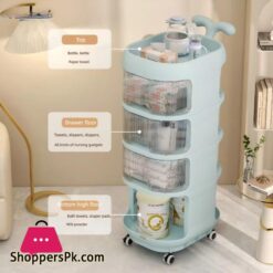 Baby Product Storage Rack Plastic Trolley Removeable Storage Multifunctional Baby Drawer 4-Layer