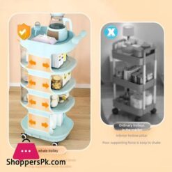 Baby Product Storage Rack Plastic Trolley Removeable Storage Multifunctional Baby Drawer 4-Layer