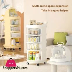 Baby Product Storage Rack Plastic Trolley Removeable Storage Multifunctional Baby Drawer 4-Layer