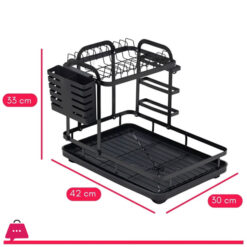 Dish Drainer Dish Drying Rack 2 Levels Black Color