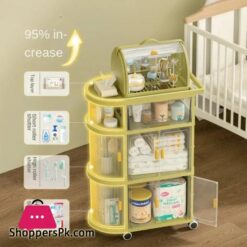 Folding Baby Cart Baby Storage Cart Folding Drawer Installation Free Baby Rack - 4 Floor