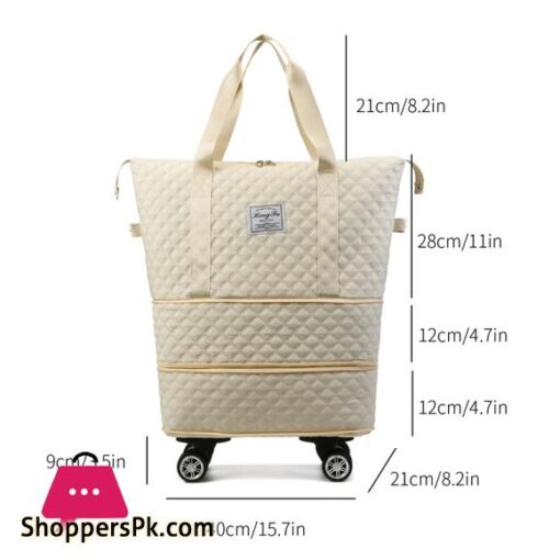 Folding Luggage Bags Lightweight Consignment Bag with Wheels Large Capacity Oxford Cloth Dry-Wet Separation Outdoor Weekend Bag - Image 6